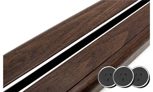 1m Length - Tipuana Rosewood Track Bundle - Line8 Power Socket Black/Chrome 