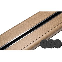 80cm Length - Rovasco Chestnut Track Bundle - Line8 Power Socket Black/Chrome 