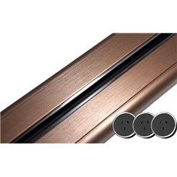 1m Length - Bronze Track Bundle - Line8 Power Socket Black/Chrome 