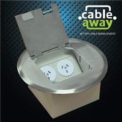 Floor Outlet Box 2 Power Stainless Steel Round Flush 145 Series
