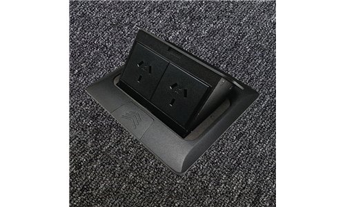 IP44 Rated Aluminium Flush Lidded Pop Up Outlet Box 2 x Power