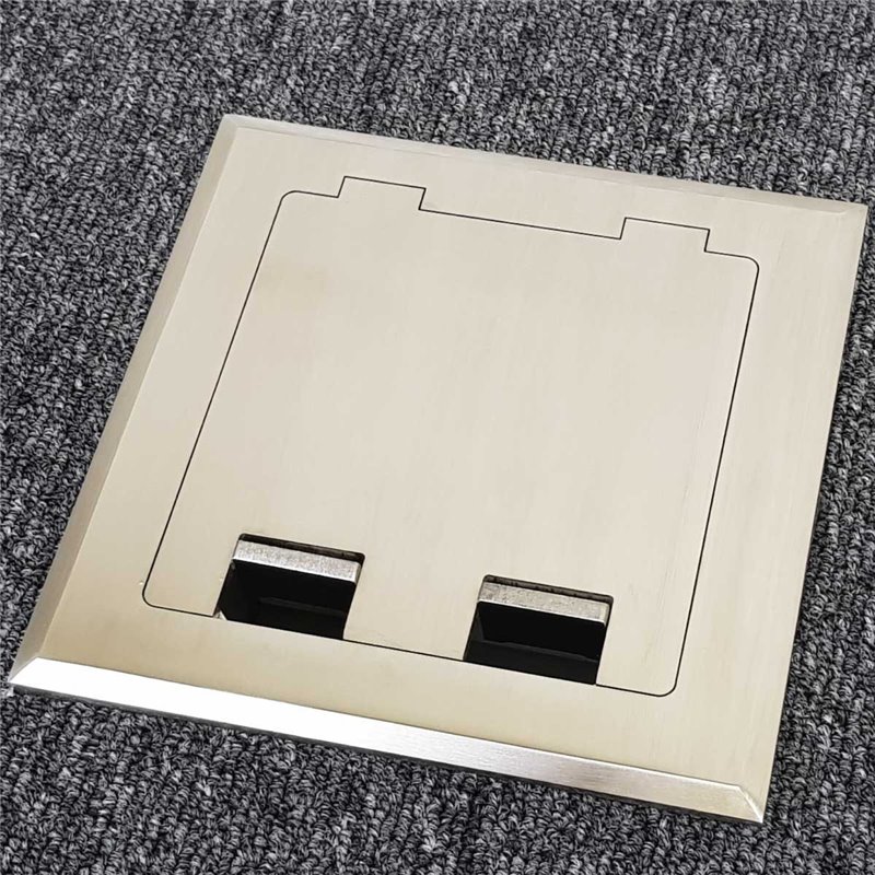 Floor Outlet Box 1 Standard GPO ( 2 x USB charge) Stainless Steel Flush lid 145 Series