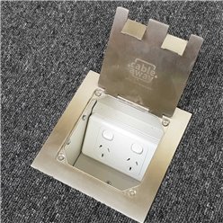 Floor Outlet Box 1 Standard GPO Stainless Steel Flush Square Edge  145 Series