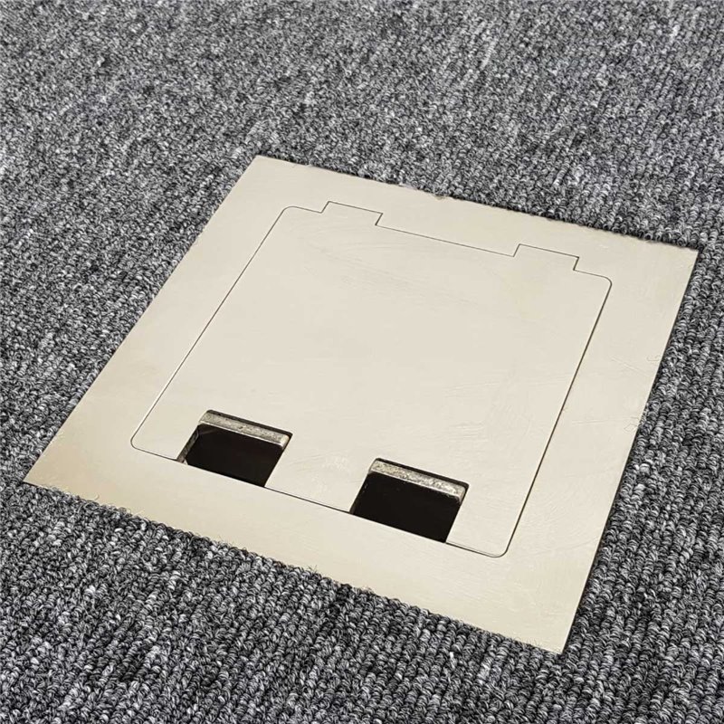 Floor Outlet Box 1 Standard GPO Stainless Steel Flush Square Edge 145 ...