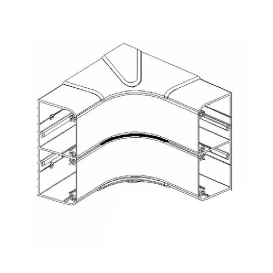 50x105mm PVC Skirting Duct – White | Internal Corner | Cableaway