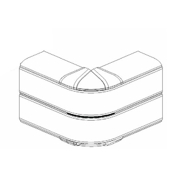 50x105mm PVC Skirting Duct – White | External Corner | Cableaway