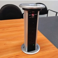 Motorised Power Tower - Silver | 3 GPO + USB | Cableaway