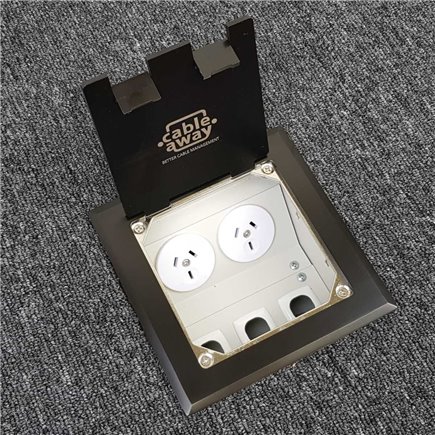 Floor Outlet Box 2 Power Stainless Steel Flush 145 Series