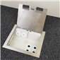 2 Power 4 Data Stainless Steel Square Edge Flush Floor Outlet Box