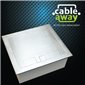 4 Power 4 Data Stainless Steel Square Edge Flush Floor Outlet Box