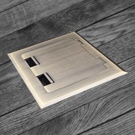 Floor Box with Antique Brass Flush Lid, 2 x Power & 3 x Data