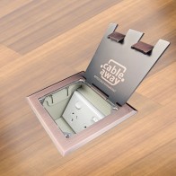 Floor Box with Antique Copper Flush Lid, 1 x Standard Double GPO