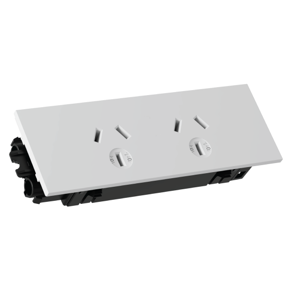 Double GPO Quick Fit Outlet (Black) | Cableaway