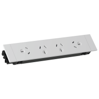 Quad GPO Quick Fit Outlet, Removable Tile (Black) | Cableaway