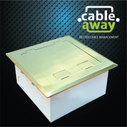 Shallow Floor Outlet Box 2 Power Brass Flush 145 Series