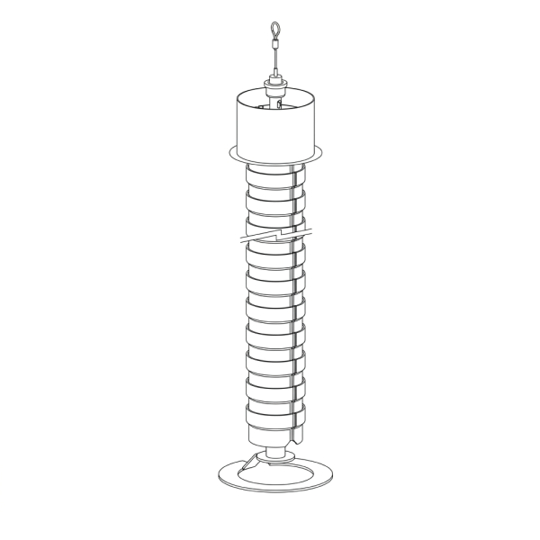 Pathfinder Vertical Cable Management – Weighted Ceiling Collar (Black) | Cableaway