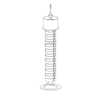 Pathfinder Vertical Cable Management – Weighted Ceiling Collar (Black) | Cableaway