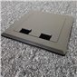 Shallow Floor Outlet Box 2 Power Stainless Steel Black Flush 145 Series