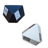 Tripod Bench Mounted Table Box White & Black complete with grey outlets