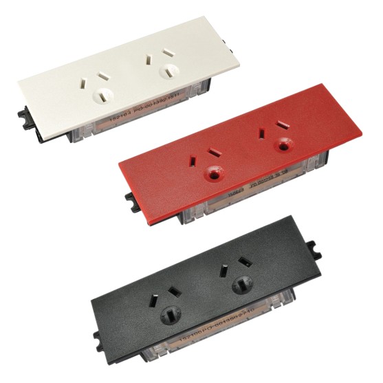 Double GPO Quick Fit Outlet (Black) | Cableaway