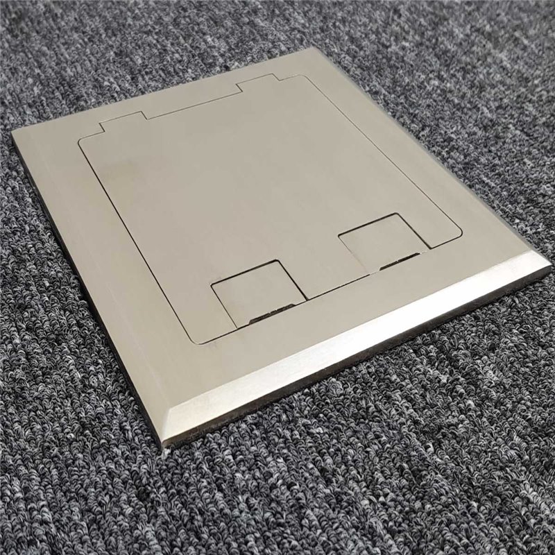 Floor Outlet Box 2 Power Stainless Steel Flush 145 Series