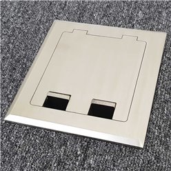 Shallow Floor Outlet Box 2 Power Stainless Steel Flush 145 Series