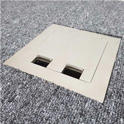Floor Outlet Box 1 Standard Outlet USB Stainless Steel Flush Square Edge 145 Series