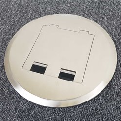 Shallow Floor Outlet Box 2 Power Stainless Steel Round Flush 145 Series