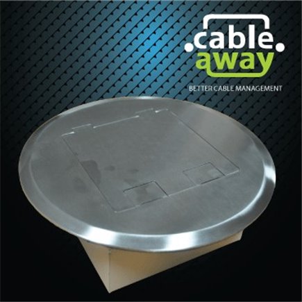 Shallow Floor Outlet Box 2 Power Stainless Steel Round Flush 145 Series