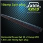 Vertical Power Rail 20 x 10amp GPO 1.8m Lead 10amp 3pin plug