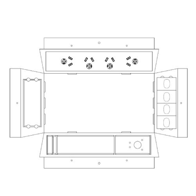 Condor Floor Outlet Box 4 power 4 Data