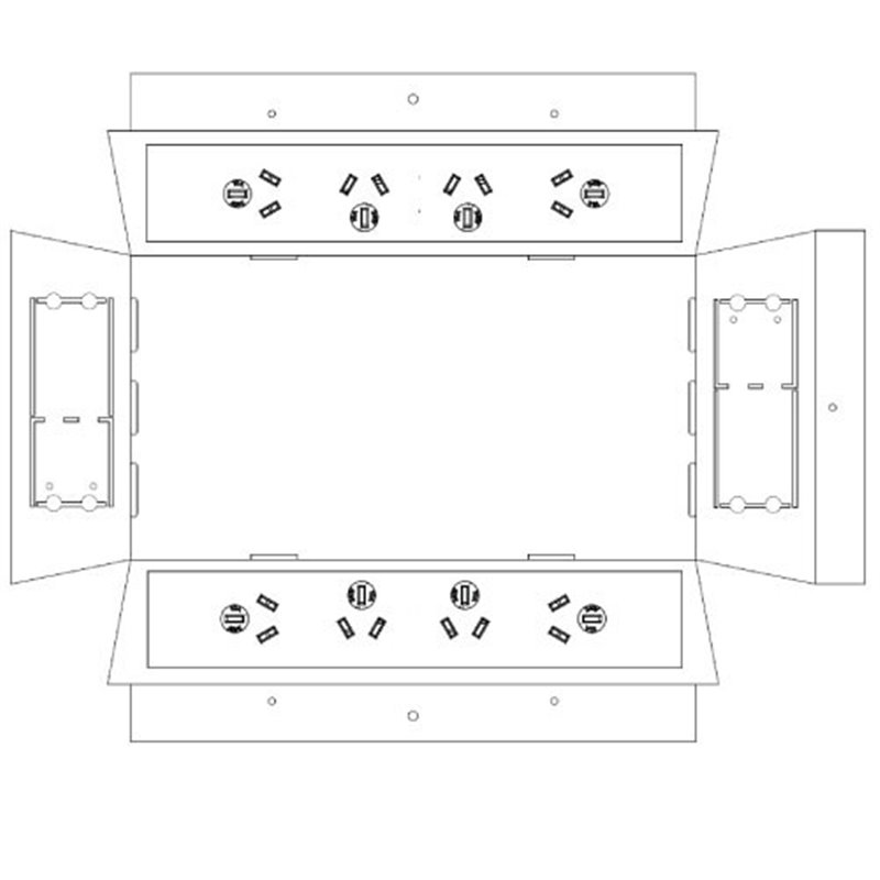 Condor Floor Outlet Box 4 power 4 Data