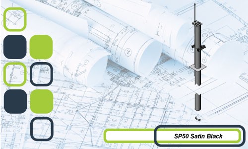 SP50 SERIES ROUNS SERVICE COLUMN SATIN BLACK