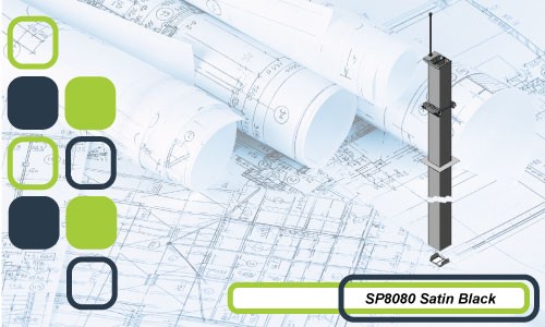 SP8080 SERIES SERVICE COLUMN SATIN BLACK