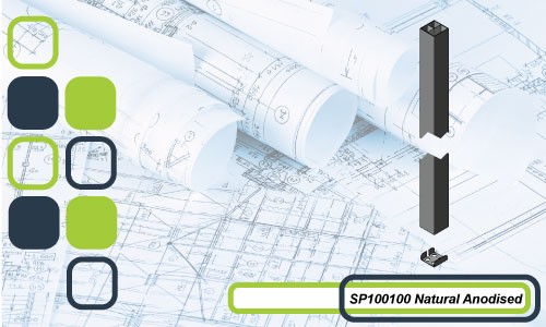 SP100100 SERIES SERVICE COLUMN NATURAL ANODISED