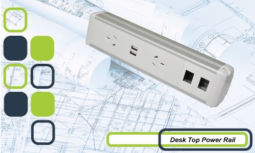 Soft Wiring Desk Top Power and Data Rails